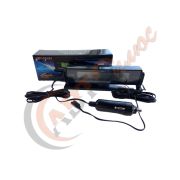 Часы автомобильные электронные 7013V + 2термометра, вольтметр, уровень заряда аккумулятора, узкие, черные