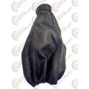 Чехол на ручку  КПП универсальный с хомутом, липучка Н/КОЖА-С черный с синей строчкой