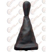 Ручка КПП с кожаным чехлом NEW 2114 рамка с красной отстрочкой