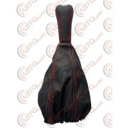 Ручка КПП с кожаным чехлом ЛЮКС 2108-2109 с красной отстрочкой