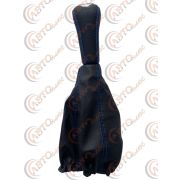 Ручка КПП с кожаным чехлом ЛЮКС 2108-2109 с синей отстрочкой