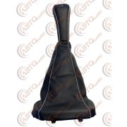 Ручка КПП с кожаным чехлом ЛЮКС ГРАНТА/КАЛИНА-2  К/З черная с белой отстрочкой