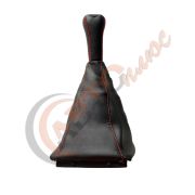 Ручка КПП КОЖ/ЗАМ  ЛЮКС ПРИОРА с красной отстрочкой