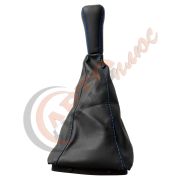 Ручка КПП КОЖ/ЗАМ  ЛЮКС ПРИОРА с синей отстрочкой