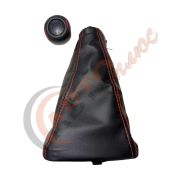 Ручка КПП с К/З чехлом КАЛИНА  черная с красной строчкой