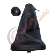 Ручка КПП с К/З чехлом КАЛИНА  черная с синей строчкой