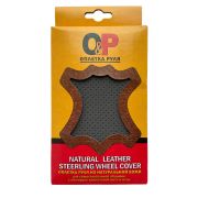 Оплетка руля на шнуровке кожаная ОР (L) 37-38см перфорированная серая, уп. 5 шт