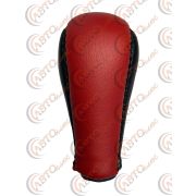 Ручка КПП Универсальная кожаная красная