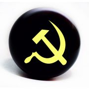 Ручка руля дерево лак лентяйка ДАВ -25- СЕРП И МОЛОТ, уп.10 шт