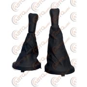 Ручка КПП с кожаным чехлом ЛЮКС НИВА ШЕВРОЛЕ комплект 2шт - черный