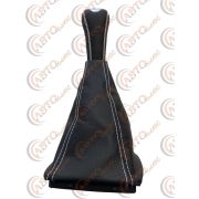 Ручка КПП с кожаным чехлом ЛЮКС ПРИОРА  с серой отстрочкой