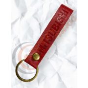 Брелок для ключей ЛЮВЕРС-Красный  MITSUBISHI (кожа)