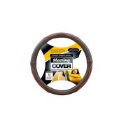 Оплетка руля AL-042  ЭКОКОЖА (L) черно-красная уп. 25 шт