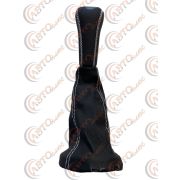 Ручка КПП с кожаным чехлом ЛЮКС Lada largus/Reno logan с белой отстрочкой