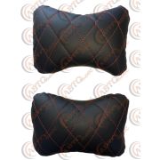 Подушка на подголовник с красной ромбической отстрочкой для комфортного путешествия 2 шт