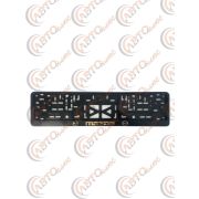 Рамка с защелкой  MAZDA золотая ,гладкая  рельефная надпись уп 30 шт