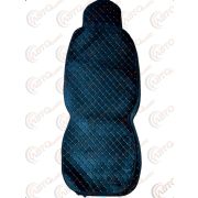 Накидки велюровые антислип на передние сидения универсальные черные с белой ромбической строчкой  2 шт