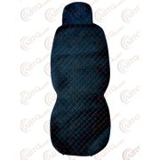 Накидки велюровые антислип на передние сидения универсальные черные с красной ромбической строчкой  2 шт