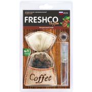 Ароматизатор Freshco Coffee  CF -11 мешочек с наполнителем натуральный кофе и запаска (спрей 5мл) - кофе  уп 10 шт