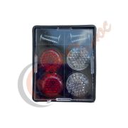 Болт-саморез номера с катофотом красно-белые  комплект 4 шт