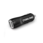 Адаптер -зарядка CARLINE 2 USB ch -2ub (1А-2,1А 12/24V) черный, в блистер
